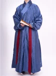 Ming Dynasty Hanfu Brocade Cross-Collar Pleated Long Robe-1