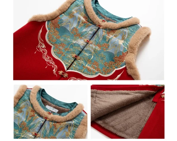 明代漢服 「緋紅山 」冬季套裝-漢服之道：傳統與現代漢服，適合各種場合穿著