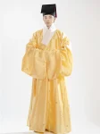 Ming Dynasty Hanfu Gold Brocade Narrow-Sleeve Daopao Unisex-1