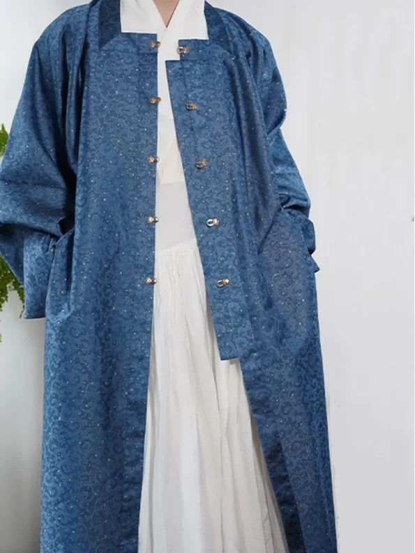 明代漢布金襴細袖プリーツローブ3 明代漢服金襴細袖プリーツローブ-漢服道:伝統とモダンの中国漢服、あらゆる場面で活躍