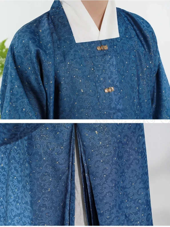 明代漢服金襴細袖プリーツローブ-漢服道：伝統とモダンの中国漢服、あらゆる場面で活躍