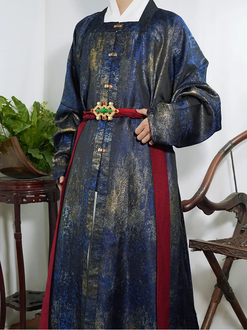 明朝漢布金襴細袖プリーツローブ-3