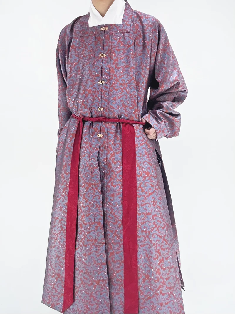 明朝漢布金襴細袖プリーツローブ-6