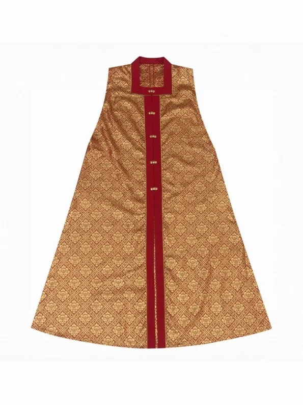 Ming Dynasty Hanfu Red Square-Collar Brocade Vest Unisex- Hanfu Way: Traditional & Modern Chinese Hanfu Clothing for All Occasions