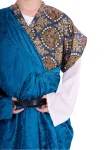 Tang Dynasty Cross-Collar Brocade Half-Sleeve Hanfu Top-1