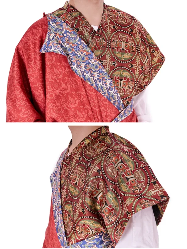 Tang Dynasty Cross-Collar Brocade Half-Sleeve Hanfu Top- Hanfu Way: Traditional & Modern Chinese Hanfu Clothing for All Occasions