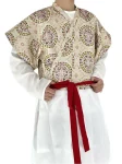 Tang Dynasty Cross-Collar Brocade Half-Sleeve Hanfu Top-1