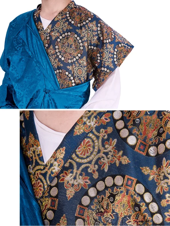 Tang Dynasty Cross-Collar Brocade Half-Sleeve Hanfu Top- Hanfu Way: Traditional & Modern Chinese Hanfu Clothing for All Occasions