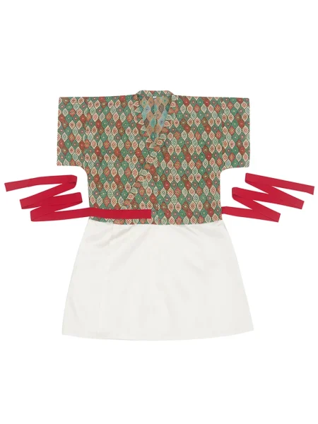 Dinastia Tang Hanfu Padr&atilde;o de diamante com gola cruzada Banbi Unissexo<span> - </span>M, VERDE