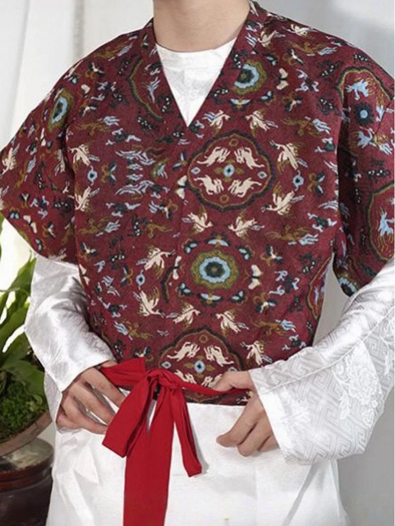 Tangdynastie Hanfu gekruiste kraag Jacquard Banbi Unisex-9
