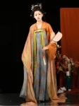 Set Hanfu Longkui Dinasti Tang - Dunhuang Terinspirasi Qixiong Ruqun dengan Selendang