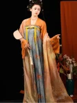 Tang Dynasty Hanfu Longkui Set – Dunhuang Inspired Qixiong Ruqun with Shawl (13)