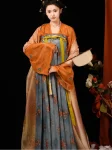 Tang Dynasty Hanfu Longkui Set – Dunhuang Inspired Qixiong Ruqun with Shawl (13)