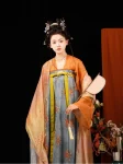 Tang Dynasty Hanfu Longkui Set – Dunhuang Inspired Qixiong Ruqun with Shawl (13)