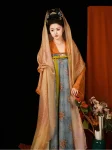 Tang Dynasty Hanfu Longkui Set – Dunhuang Inspired Qixiong Ruqun with Shawl (13)
