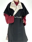 Tang Dynasty Hanfu Reversible Brocade Robe Unisex – Five Stars Pattern-5