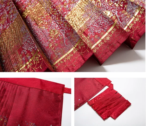 明代カラフルな金襴麻綿Qunスカート- Hanfu Way：伝統的でモダンな中国漢服、あらゆるシーンに対応