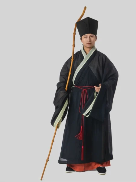 Song Dynasty Hanfu Jacquard Cross Collar Robe