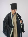 Song Dynasty Hanfu Jacquard Cross Collar Robe-1