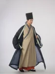 Song Dynasty Hanfu Jacquard Cross Collar Robe-1